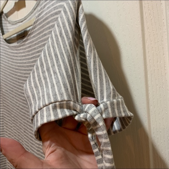 NEW Anthropologie Striped Tee Dress Summer t-shirt ANTHRO Size XS white grey - Picture 6 of 7